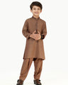 Boy's Light Brown Kurta Shalwar - EBTKS22-3802