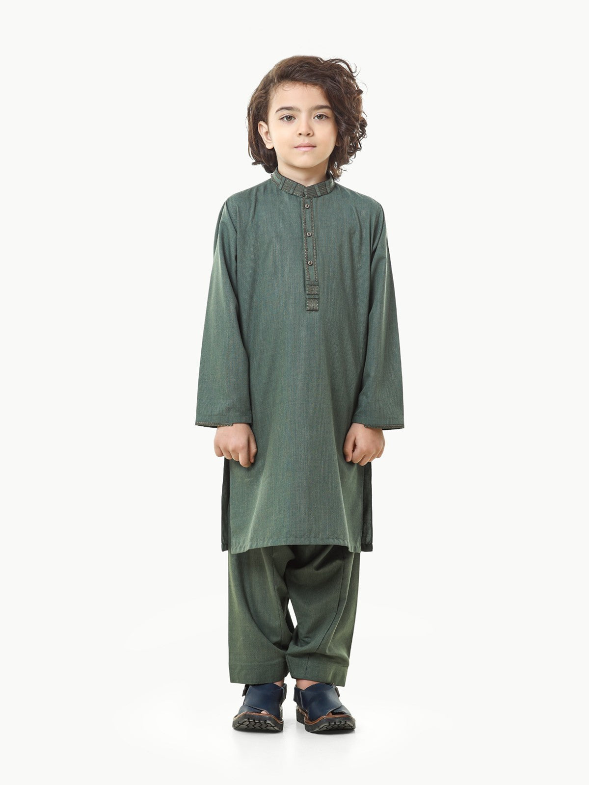 Boy's Green Kurta Shalwar - EBTKS22-3819