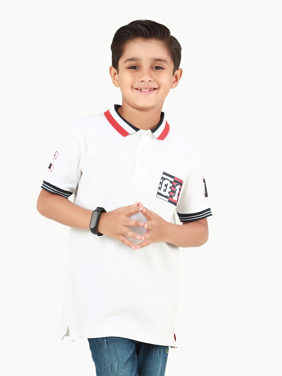 Boy's Navy & White Polo Shirt - EBTPS22-011