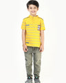 Boy's Yellow Stripes Polo Shirt - EBTPS22-032