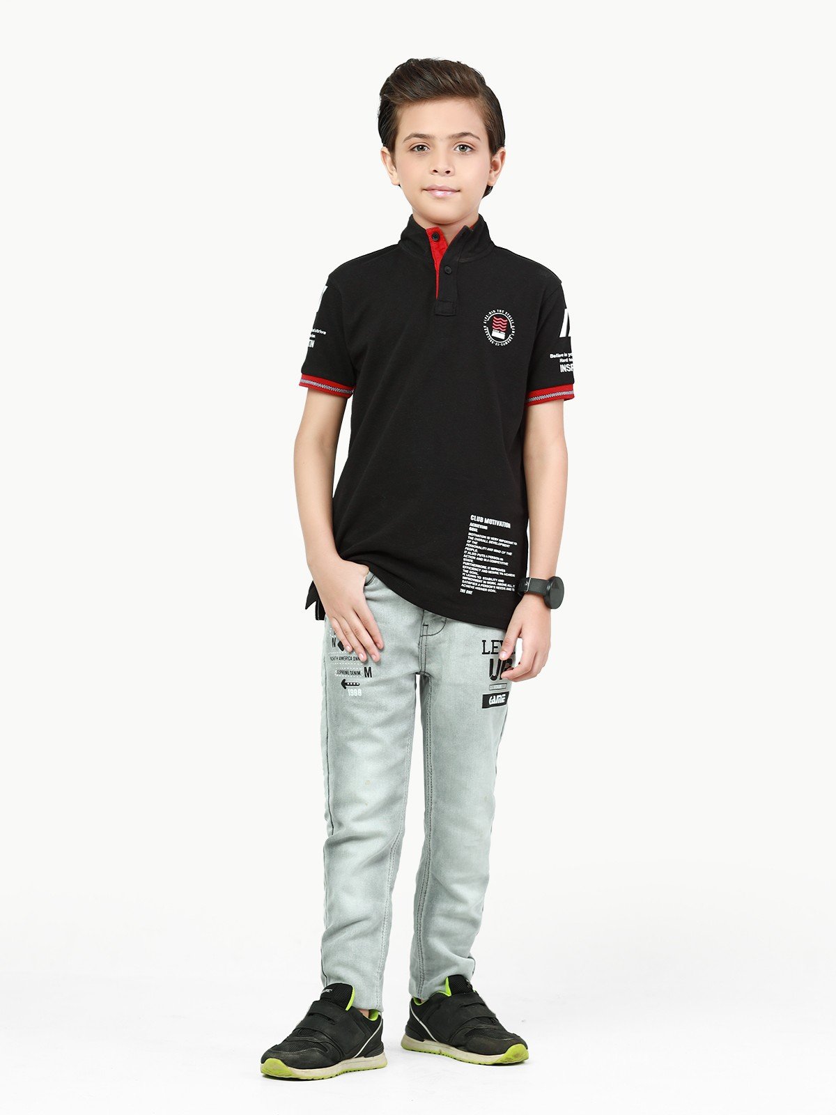 Boy's Black Polo Shirt - EBTPS22-015