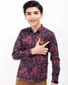 Boy's Blue & Dark Pink Shirt - EBTS22-27382
