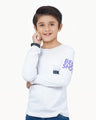 Boy's White Full Sleeve T-Shirt - EBTGF22-008