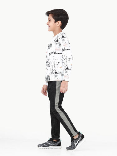 Boy's White Full Sleeve T-Shirt - EBTGF22-009