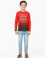 Boy's Red Full Sleeve T-Shirt - EBTGF22-011