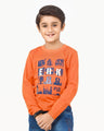 Boy's Orange & Grey Full Sleeve T-Shirt - EBTGF22-017