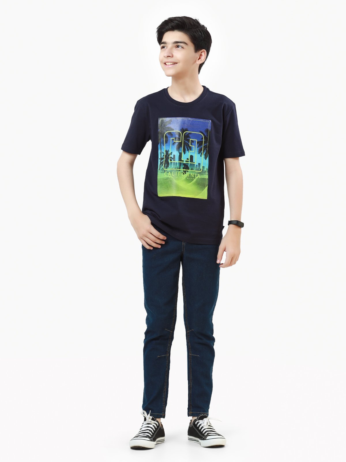 Boy's Navy Blue T-Shirt - EBTTS22-003
