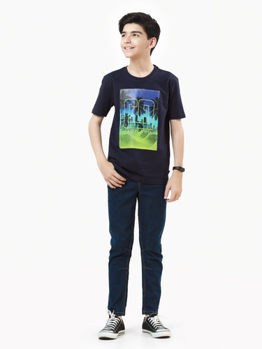 Boy's Navy Blue T-Shirt - EBTTS22-003