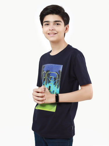 Boy's Navy Blue T-Shirt - EBTTS22-003