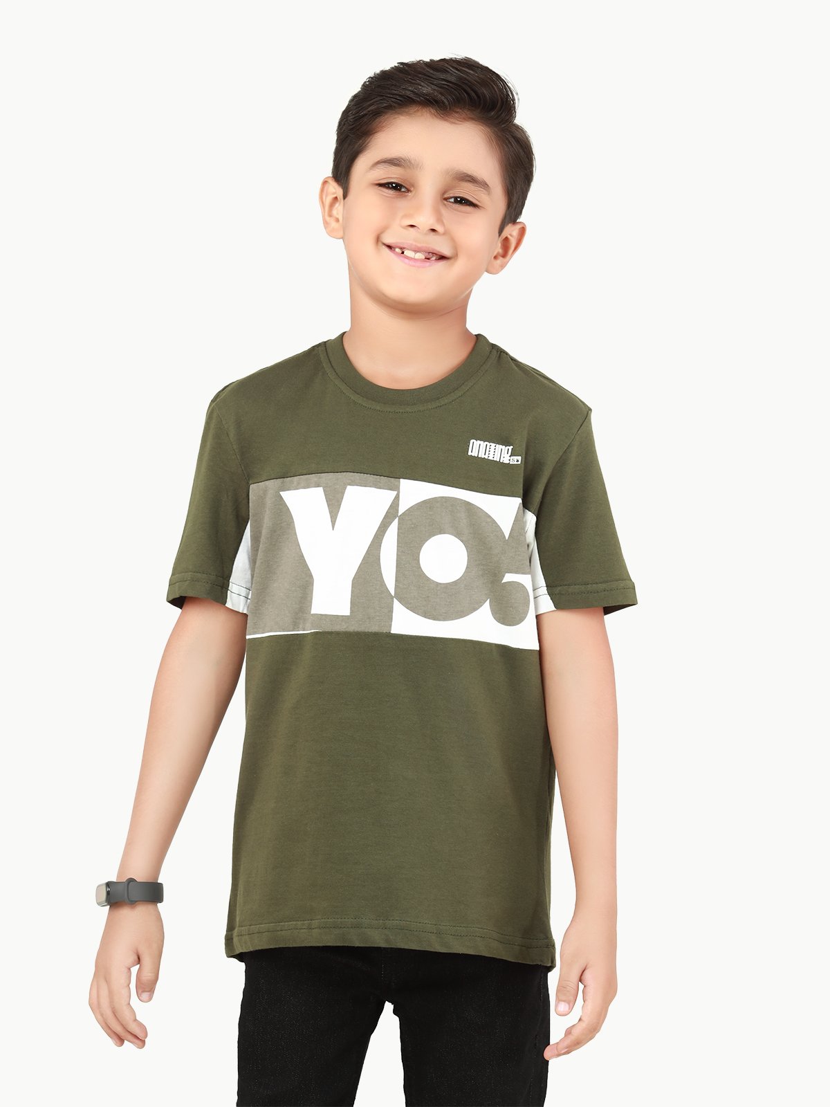 Boy's Olive Green T-Shirt - EBTTS22-011