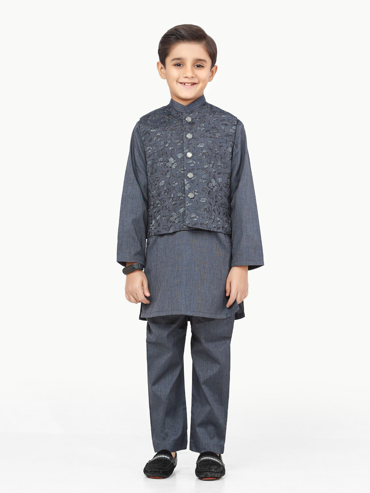 Boy's Indigo Waist Coat Suit - EBTWCSC22-011