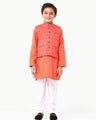 Boy's Orange Waist Coat Suit - EBTWCS22-25175