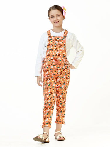 Girl's Orange Dungaree - EGTDK22-009