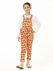 Girl's Orange Dungaree - EGTDK22-009