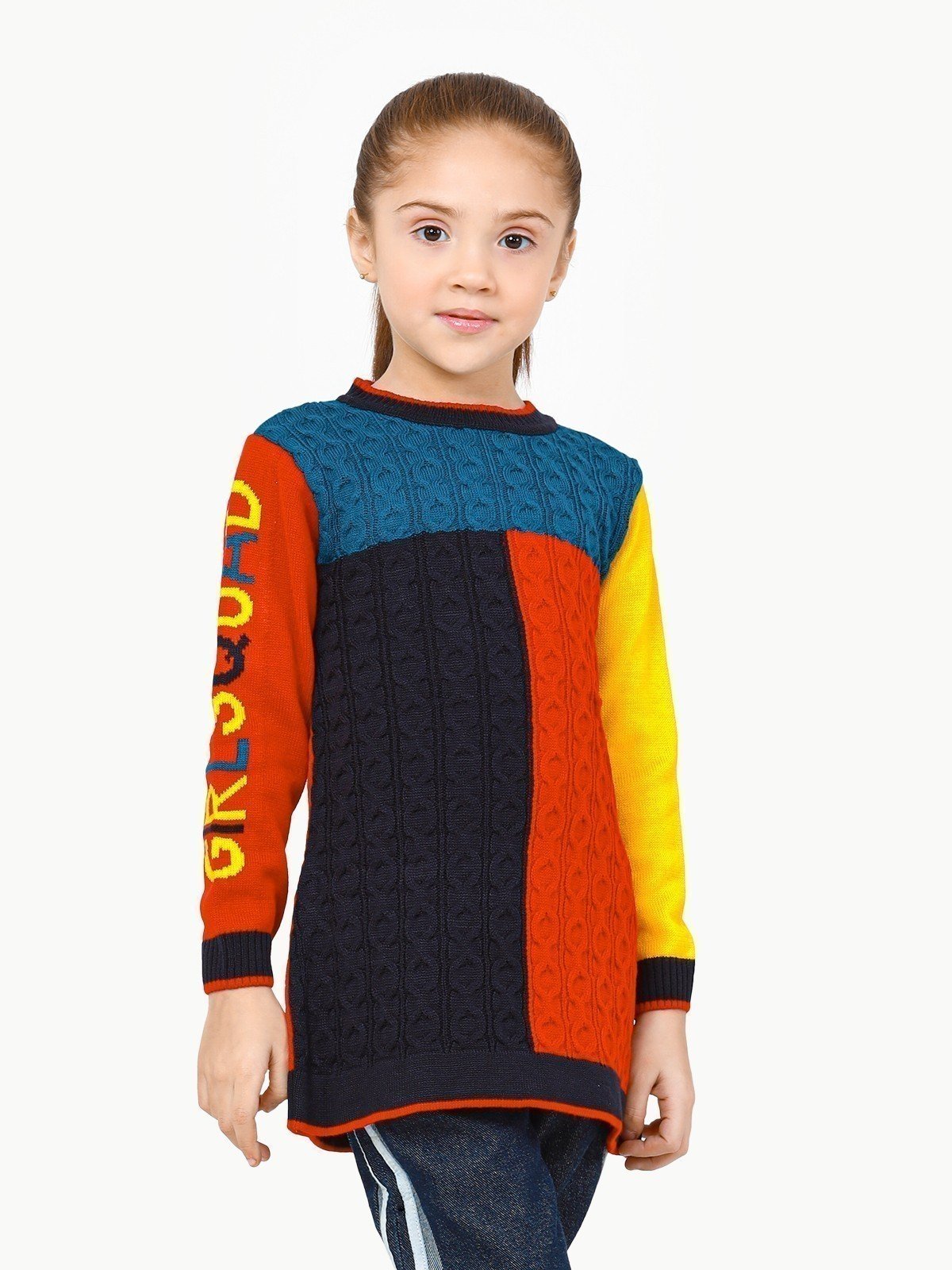 Girl's Multi Sweater Frock - EGTSF22-006