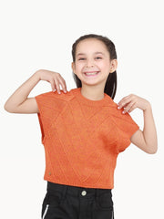 Girl's Orange Sweater - EGTSWT22-007