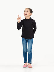 Kids' Black High Neck Tee - EKTBF22-002