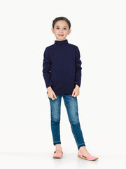 Kids' Navy High Neck Tee - EKTBF22-004