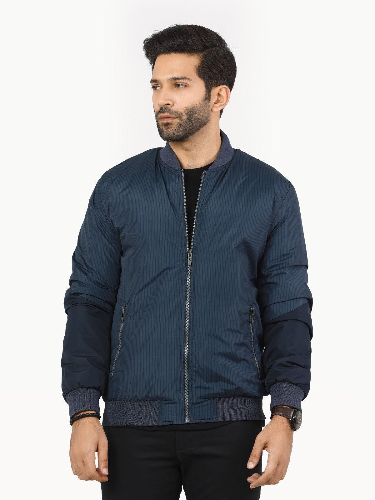 edenrobe Men's Navy Jacket - EMTJ22-001 – edenrobe Pakistan