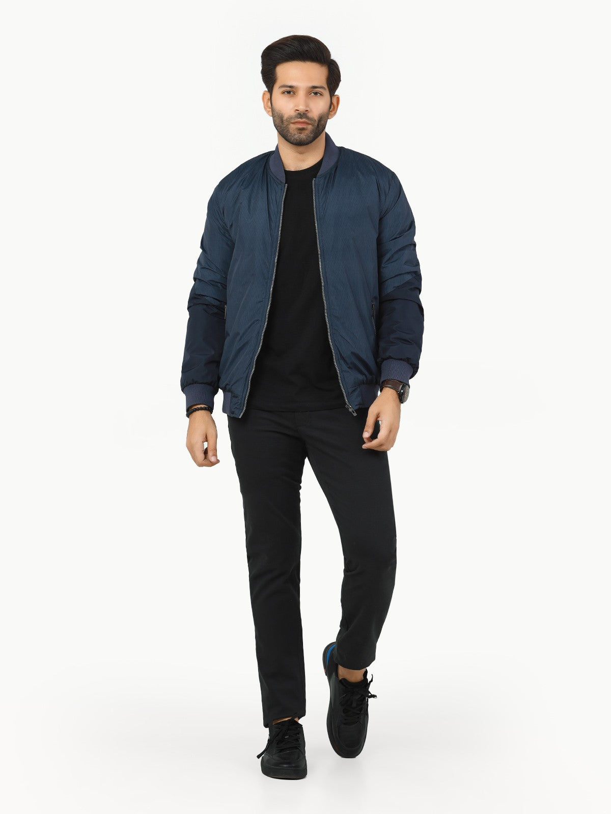 edenrobe Men's Navy Jacket - EMTJ22-001 – edenrobe Pakistan