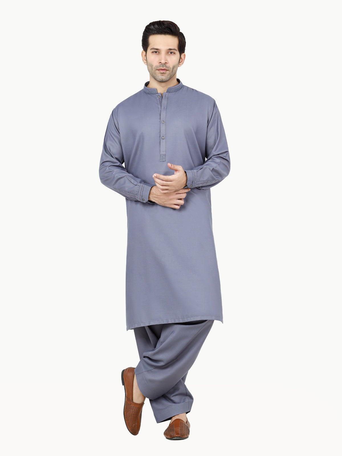 edenrobe Men's Dirty Blue Kurta Shalwar - EMTKS22S-40960 – edenrobe ...