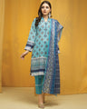 EWU22A1-23003 Unstitched Turquoise Printed Lawn 3 Piece
