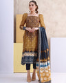 EWU21V8-21669 Unstitched Mustard Embroidered Khaddar 3 Piece
