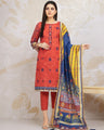 EWU22V1-23557 Unstitched Coral Embroidered Lawn 3 Piece