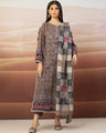 EWU22V10-25017S Unstitched Light Brown Embroidered Crepe 1 Piece