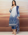 EWU22V12-25007 Unstitched Blue Embroidered Khaddar 3 Piece