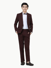 Boy's Dark Maroon Coat Pant - EBTCPC22-4468