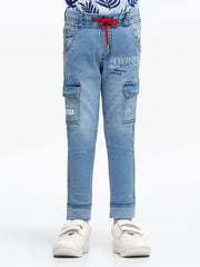 Boy's Powder Blue Denim Pant - EBBDP23-014