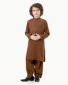 Boy's Light Brown Kurta Shalwar - EBTKS22S-3821