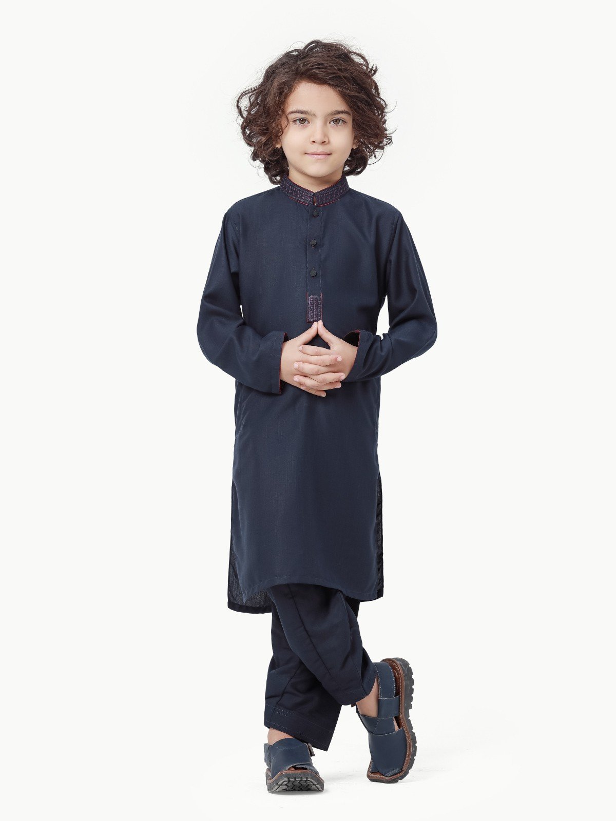 Boy's Navy Kurta Shalwar - EBTKS23-3854