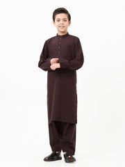 Boy's Deep Plum Kurta Shalwar - EBTKS23-3863