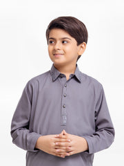 Boy's Dark Grey Kurta Shalwar - EBTKS23-3881