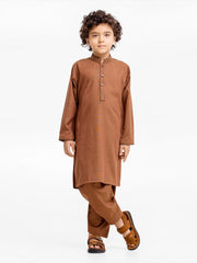 Boy's Brown Kurta Shalwar - EBTKS23-3893