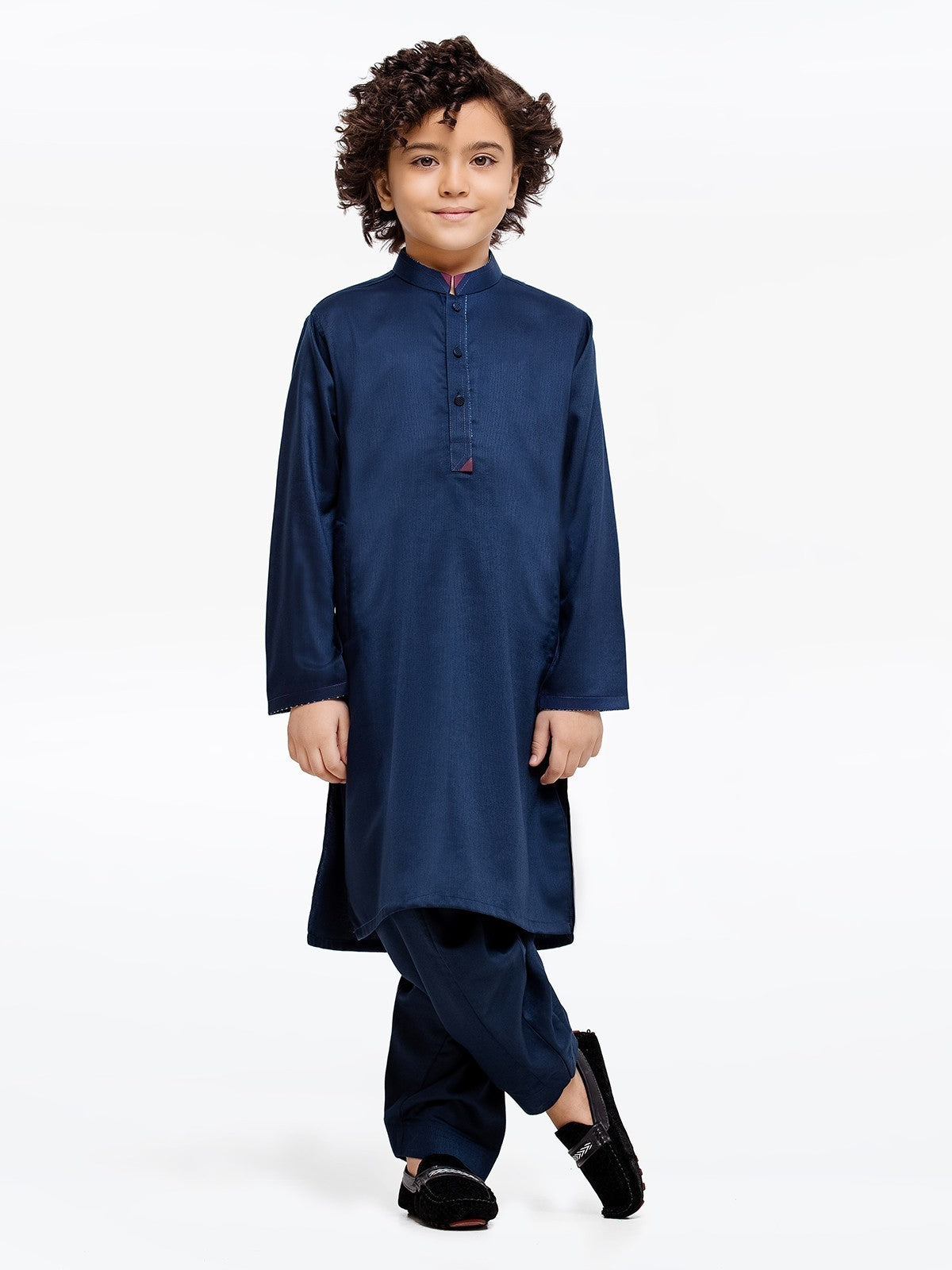 Boy's Navy Blue Kurta Shalwar - EBTKS23-3905