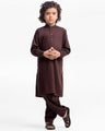 Boy's Brown Kurta Shalwar - EBTKS23-3906