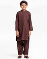 Boy's Brown Kurta Shalwar - EBTKS23-3907