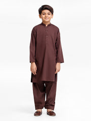 Boy's Brown Kurta Shalwar - EBTKS23-3907