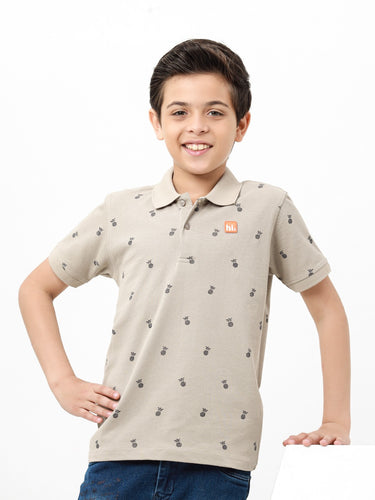 Boy's Beige Polo Shirt - EBTPS23-015