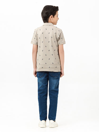 Boy's Beige Polo Shirt - EBTPS23-015