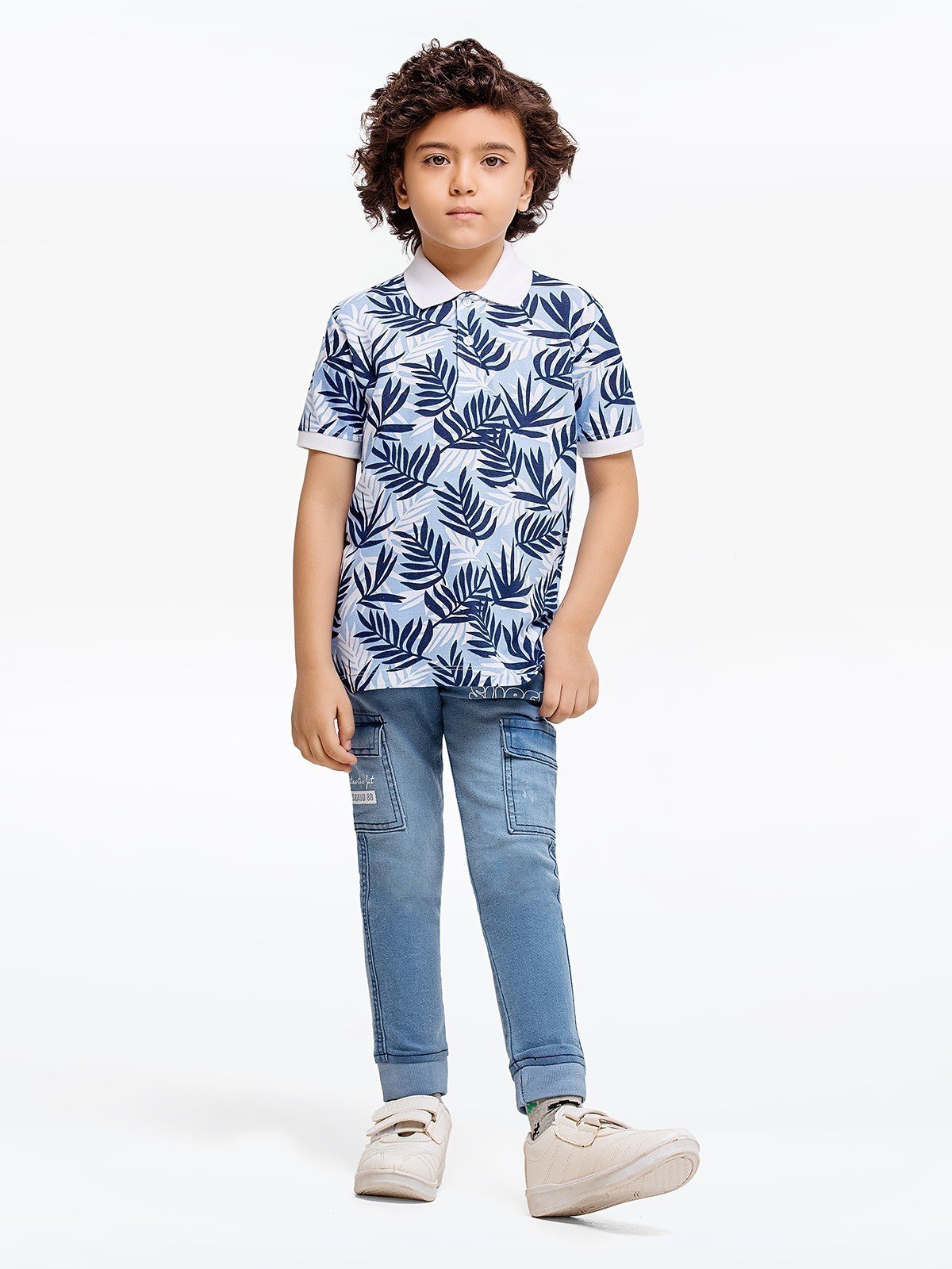 Boy's Blue & White Polo Shirt - EBTPS23-026