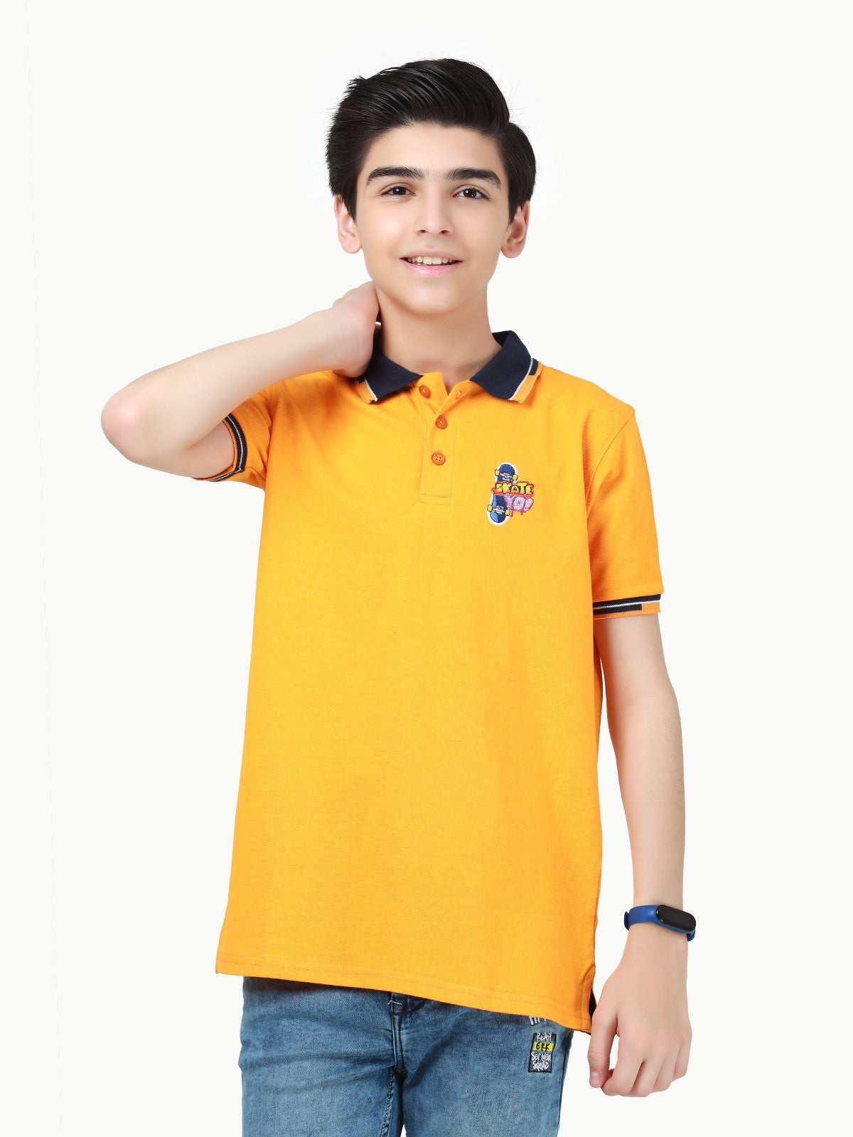 Boy's Light Orange Polo Shirt - EBTPS23-031