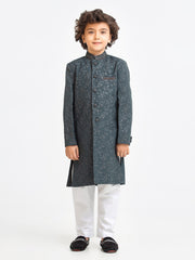 Boy's Dark Green Sherwani - EBTS22-34023