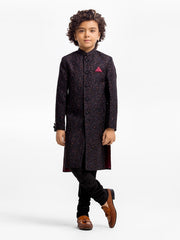 Boy's Black Sherwani - EBTS22-34027