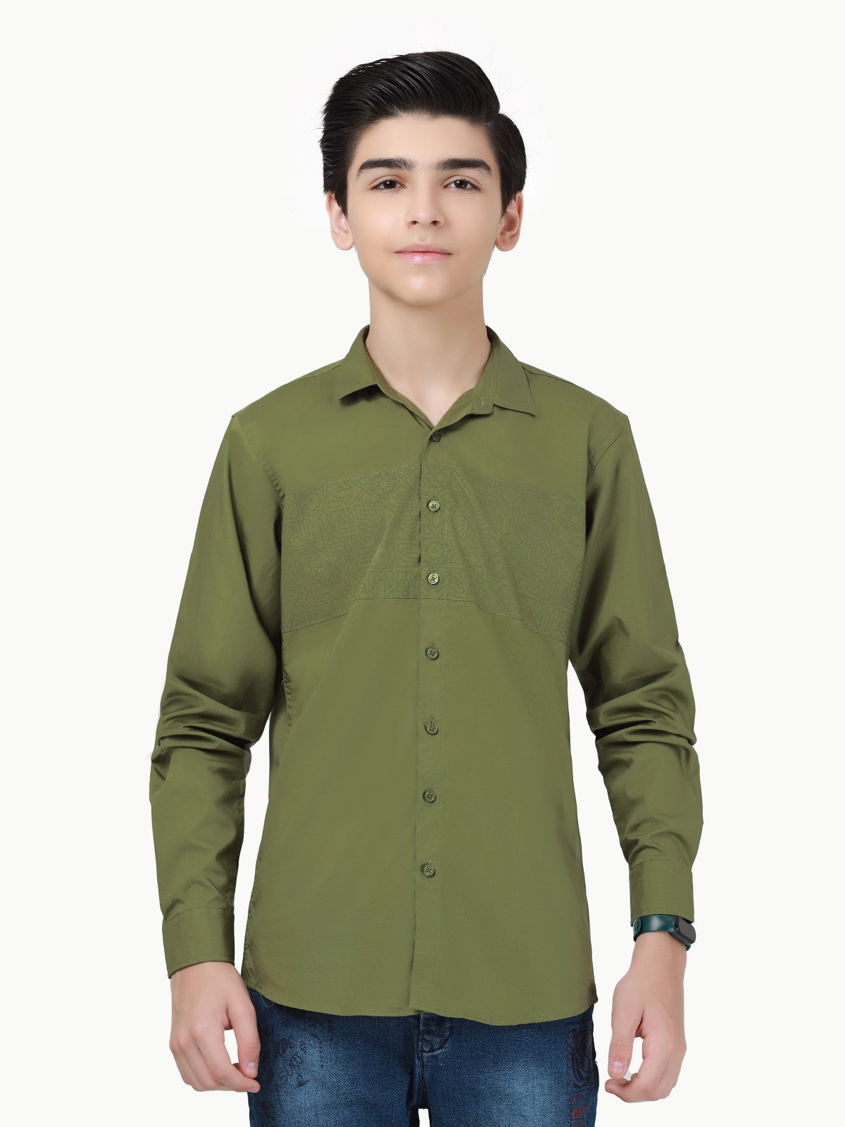 Boy's Olive Shirt - EBTS22-27437