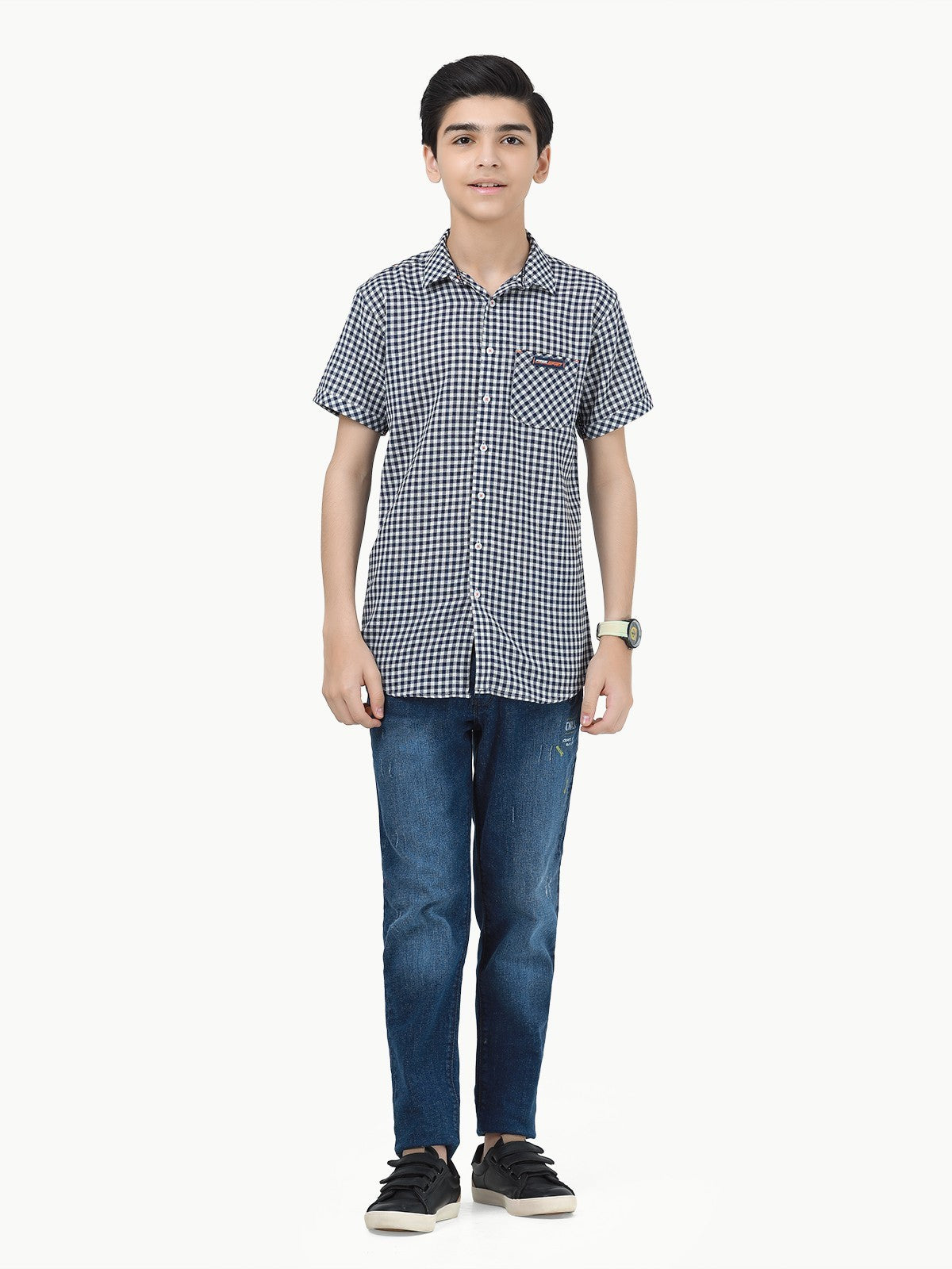 Boy's Navy & White Shirt - EBTS23-27416