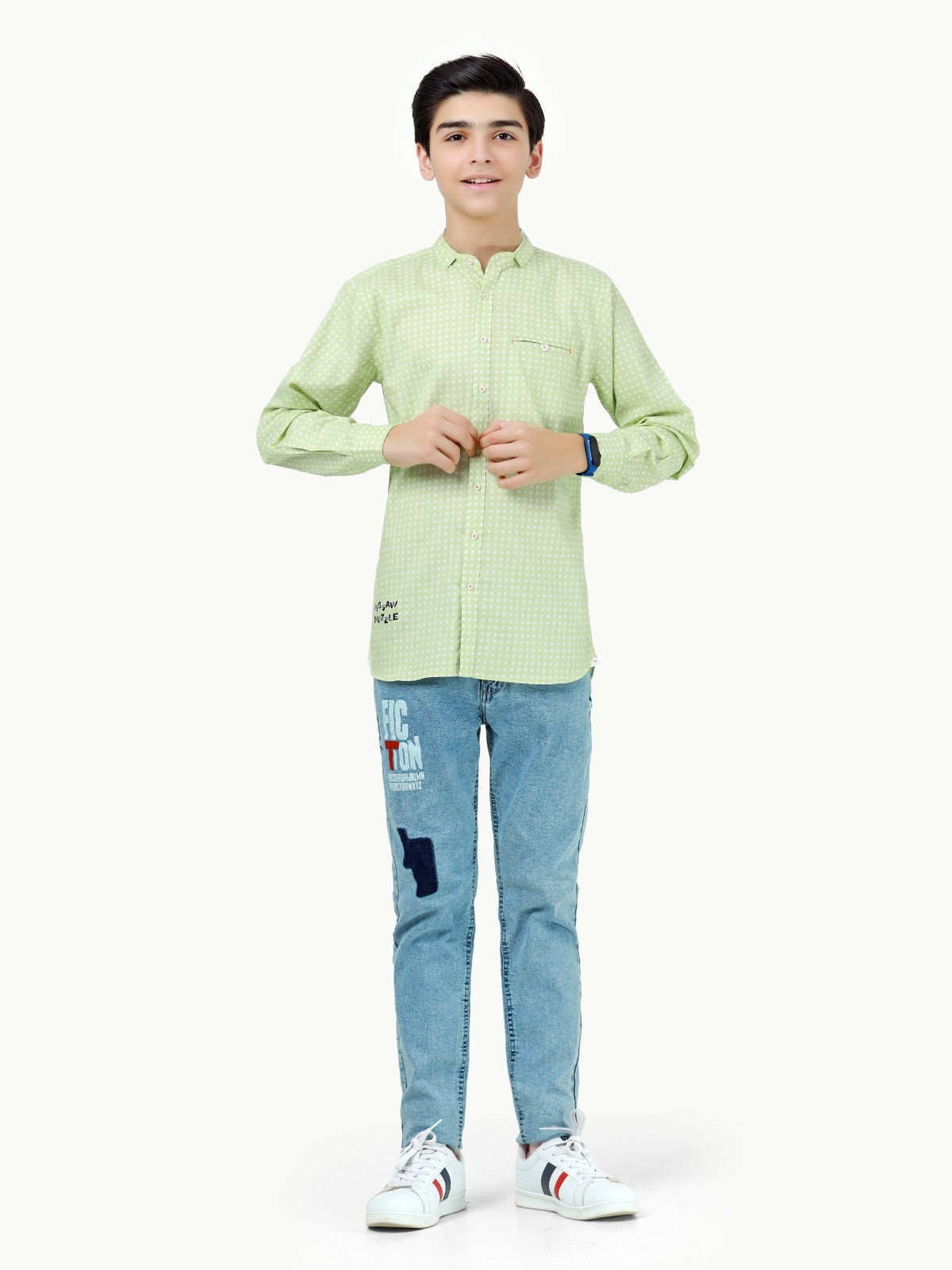 Boy's Light Green Shirt - EBTS23-27428